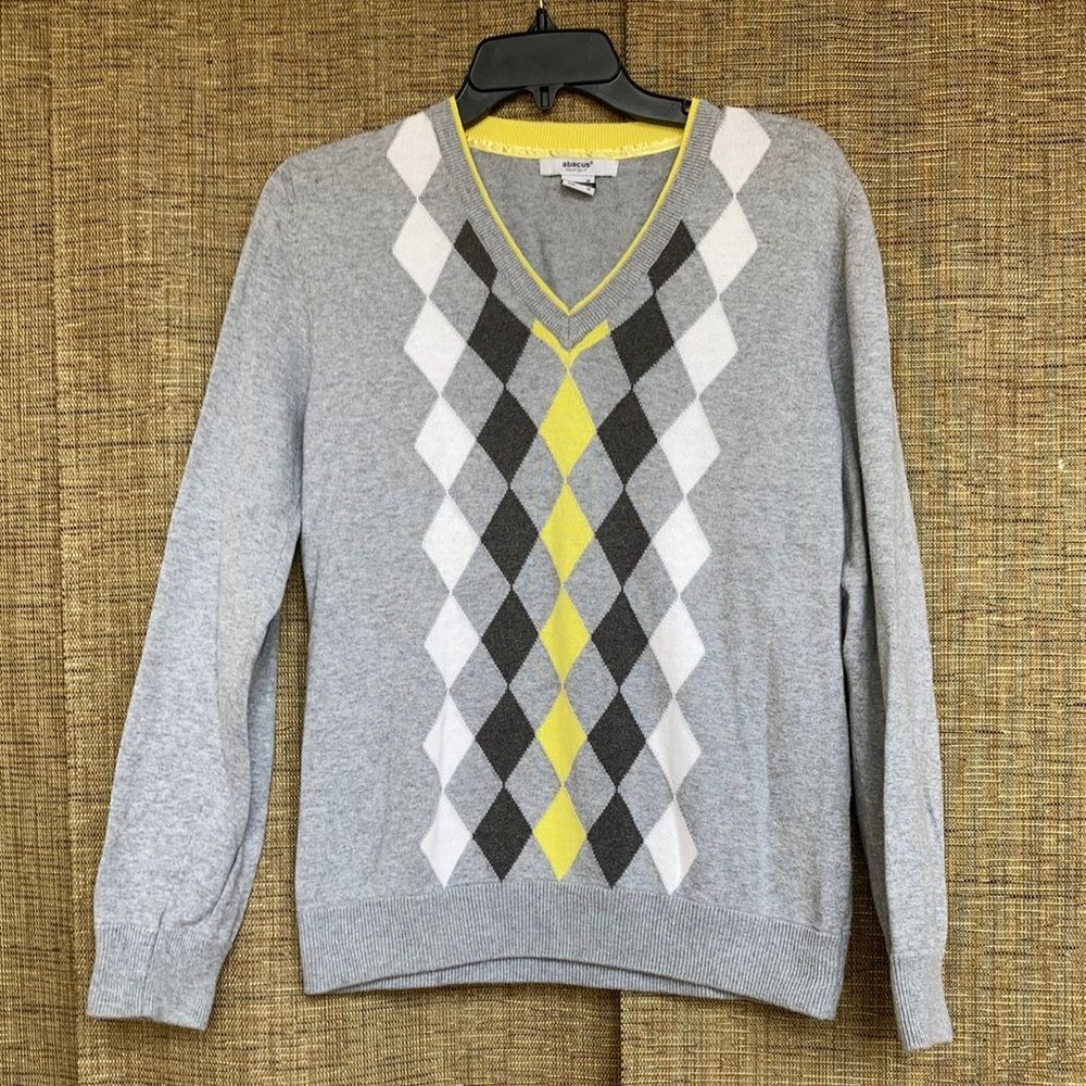 Abacus cotton v neck sweater main color light grey